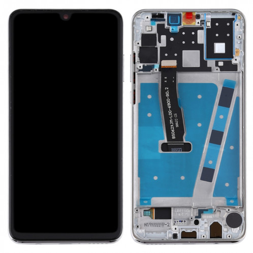 Écran LCD et numériseur complet avec cadre pour Huawei P30 Lite (RAM 4G / version standard) (blanc) SH126W1177-06