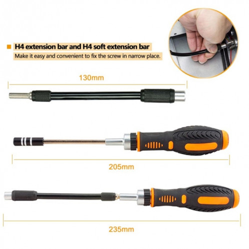 JAKEMY JM-6113 Ensemble d'outils de réparation de tournevis de matériel ménager 73 en 1 SJ72551408-012