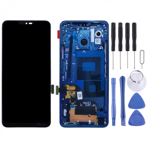 Écran LCD d'origine pour LG G7 ThinQ / G710 G710EM G710PM G710VMP Ensemble complet de numériseur avec cadre (Bleu) SH589L875-06