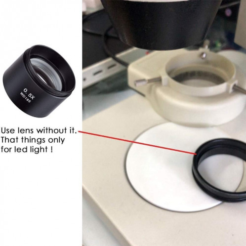 Loupe de lentille de Barlow d'objectif auxiliaire de microscopes stéréo 0.5X WD165 SH772519-09