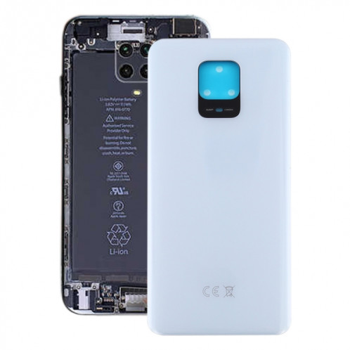Cache arrière de batterie d'origine pour Xiaomi Redmi Note 9S / Redmi Note 9 Pro (Inde) / Redmi Note 9 Pro Max (blanc) SH93WL1718-06