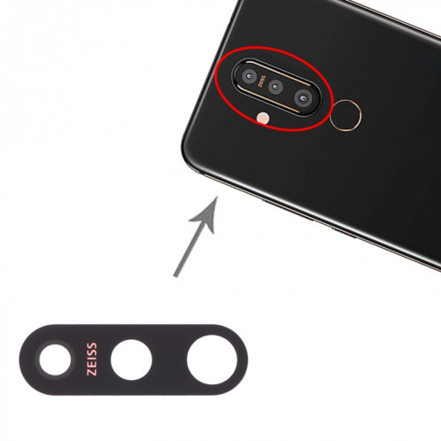 Objectif de caméra arrière 10 pièces pour Nokia X71 / 8.1 Plus / TA-1167 / TA-1188 SH7827878-04