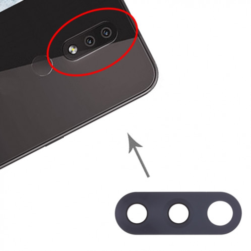 Objectif de caméra arrière 10 pièces pour Nokia 4.2 / TA-1184 / TA-1133 / TA-1149 / TA-1150 / TA-1157 (noir) SH829B1634-04
