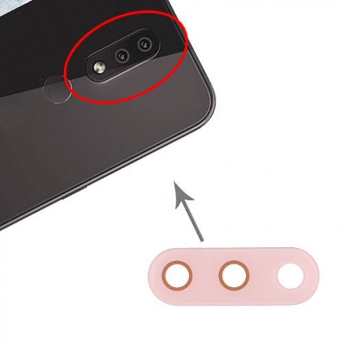 Objectif de caméra arrière 10 pièces pour Nokia 4.2 / TA-1184 / TA-1133 / TA-1149 / TA-1150 / TA-1157 (rose) SH829F1792-04