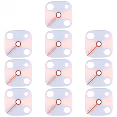 Pour Vivo Y9s 10pcs objectif de caméra arrière (blanc) SH889W1199-04