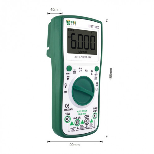 MEILLEUR multimètre numérique multifonction BST-58X plage automatique affichage semi-rétro-éclairé à quatre positions Anti-brûlure intelligent SB7938822-08