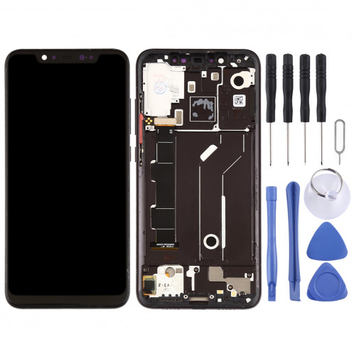 Ecran LCD et numériseur Assemblage complet avec cadre et touches latérales pour Xiaomi Mi 8 (Noir) SH226B476-06