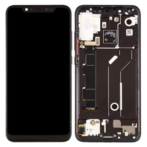 Ecran LCD et numériseur Assemblage complet avec cadre et touches latérales pour Xiaomi Mi 8 (Noir) SH226B476-06