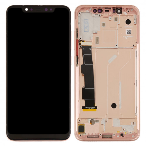 Ecran LCD et numériseur Assemblage complet avec cadre et touches latérales pour Xiaomi Mi 8 (or rose) SH26RG1636-06