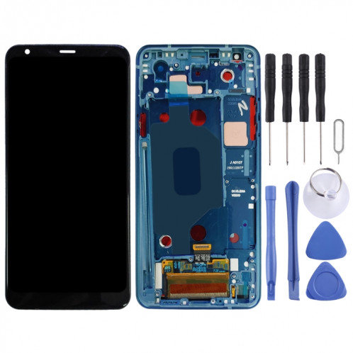 Écran LCD TFT pour LG Stylo 4 / Q Stylo 4 / Q710 / Q710MS / Q710CS Assemblage complet du numériseur avec cadre (Bleu) SH283L1643-06