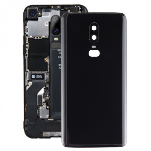 Pour le couvercle arrière de la batterie à surface lisse OnePlus 6 (noir) SH00BL240-06