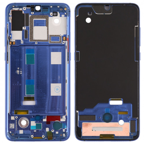Plaque de lunette de cadre central pour Xiaomi Mi 9 (bleu) SH305L339-06