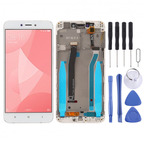 Ecran LCD et assemblée complète du numériseur avec cadre pour Xiaomi Redmi 4X (Blanc) SH319W1952-06