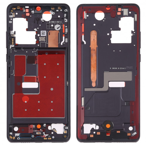 Plaque de lunette de cadre LCD de boîtier avant avec touches latérales pour Huawei P30 Pro (Noir) SH439B1194-06