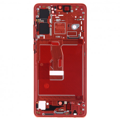 Plaque de lunette de cadre LCD de boîtier avant avec touches latérales pour Huawei P30 (Orange) SH443E1008-06