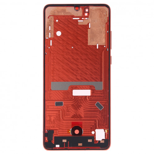 Plaque de lunette de cadre LCD de boîtier avant avec touches latérales pour Huawei P30 (Orange) SH443E1008-06