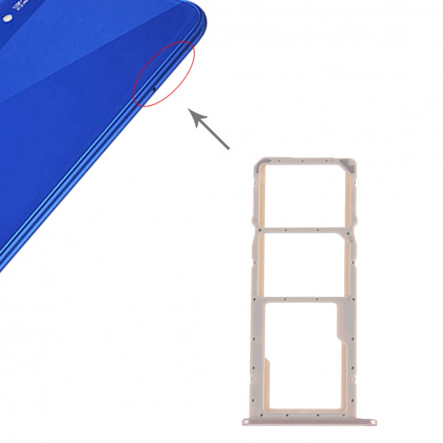 Plateau pour carte SIM + Plateau pour carte SIM + Carte Micro SD pour Huawei Honor Play 8A (Or) SH449J1204-05