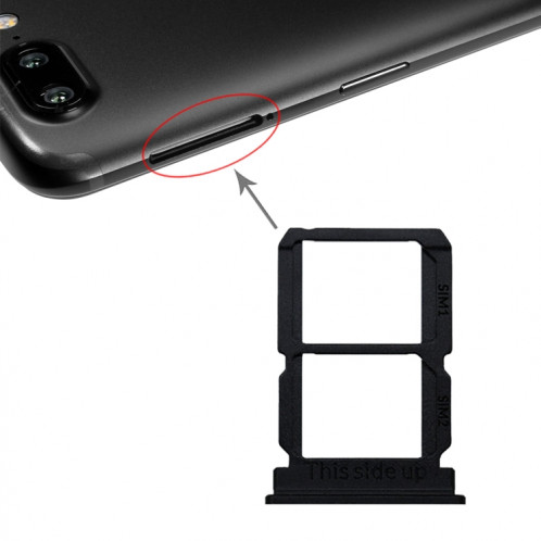 Pour OnePlus 5T A5010 Plateau de carte SIM + Plateau de carte SIM (Noir) SH498B1780-04