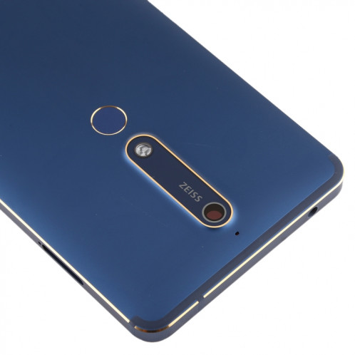 Cache arrière de la batterie avec lentille de l'appareil photo et touches latérales et capteur d'empreintes digitales pour Nokia 6.1 / 6 (2018) / 6 (2e génération) (bleu) SH29LL286-06