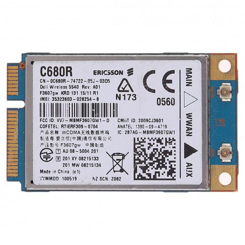 Carte réseau sans fil pour Dell C680R WWAN UMTS Sans fil 5540 dw5540 Ericsson F3607GW SH85531794-04