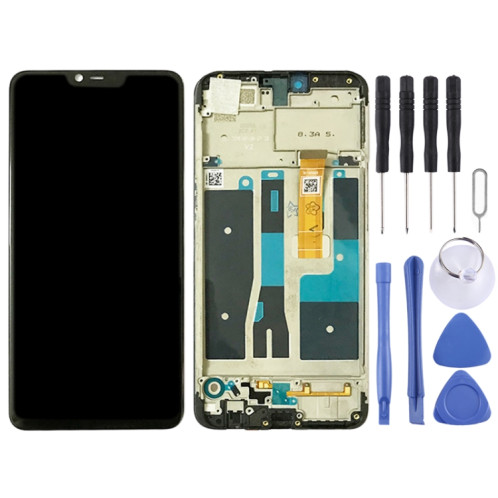 Écran LCD TFT pour OPPO A5 / A3s (version haute) Assemblage complet du numériseur avec cadre (noir) SH564B1754-04