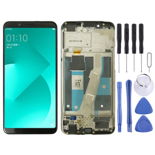 Écran LCD TFT pour Assemblage complet du numériseur OPPO A83 avec cadre (Noir) SH565B1366-04