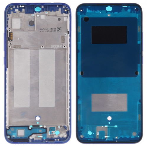 Plaque de lunette de cadre central avec touches latérales pour Xiaomi Redmi 7 (bleu) SH590L410-06