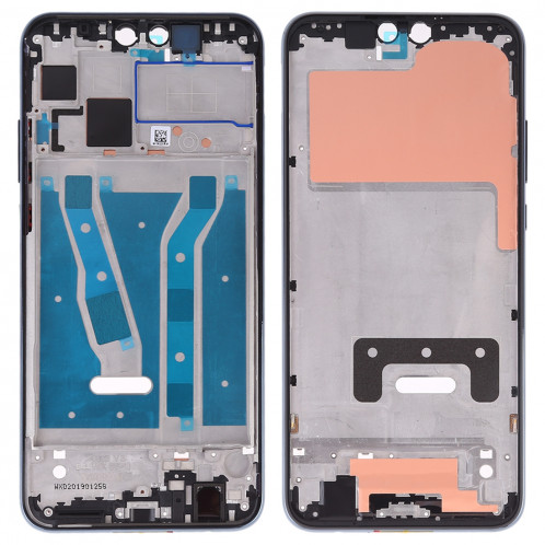 Plaque de lunette de cadre LCD de boîtier avant avec touches latérales pour Huawei Y9 (2019) (Noir) SH615B1191-06