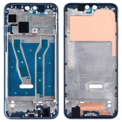 Plaque de cadre avant pour boîtier LCD avec touches latérales pour Huawei Y9 (2019) (bleu) SH615L832-06
