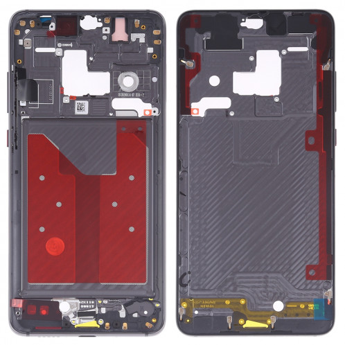 Plaque de lunette de cadre LCD de boîtier avant avec touches latérales pour Huawei Mate 20 (Noir) SH624B1730-06