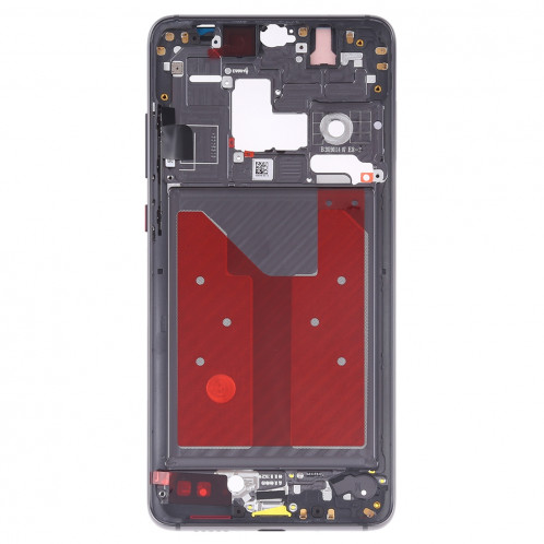 Plaque de lunette de cadre LCD de boîtier avant avec touches latérales pour Huawei Mate 20 (Noir) SH624B1730-06