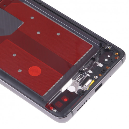 Plaque de lunette de cadre LCD de boîtier avant avec touches latérales pour Huawei Mate 20 (Noir) SH624B1730-06