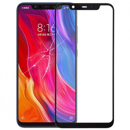 Écran avant lentille en verre pour Xiaomi Mi 8 (noir) SH639B952-06