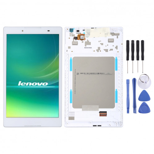 Ecran LCD et numériseur Assemblage complet avec cadre pour Lenovo Tab 2 A8-50 A8-50F A8-50LC (blanc) SH63WL798-06