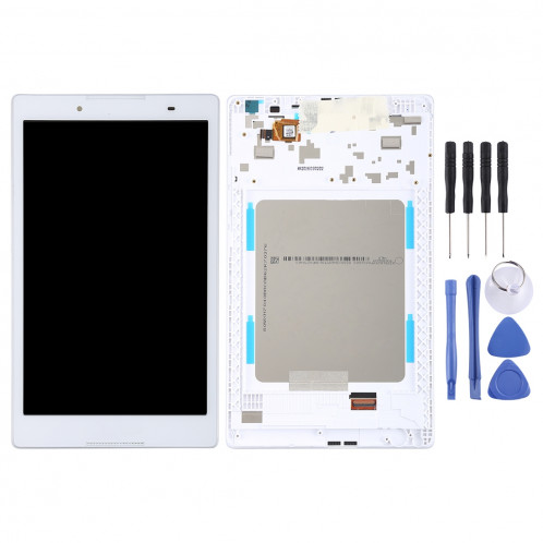 Ecran LCD et numériseur Assemblage complet avec cadre pour Lenovo Tab 2 A8-50 A8-50F A8-50LC (blanc) SH63WL798-06