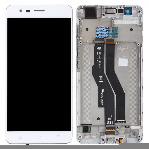 Ecran LCD et numériseur Assemblage complet avec cadre pour Asus Zenfone 3 Zoom ZE553KL (blanc) SH65WL705-06