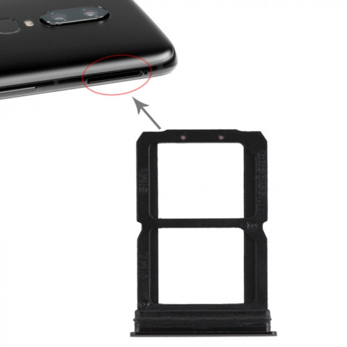 Pour OnePlus 6 double plateau de carte SIM (noir) SH351B378-05