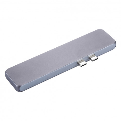 Adaptateur HUB multi-fonctions en alliage d'aluminium double USB-C / Type C avec HDMI femelle et 2 ports USB 3.0 & 2 ports USB-C / Type-C & fente pour carte SD & fente pour carte TF SH95491325-06