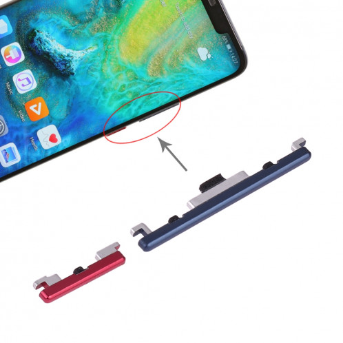Bouton d'alimentation et bouton de contrôle du volume pour Huawei Mate 20 Pro (bleu) SH568L309-05