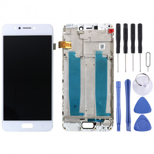 Ecran LCD et assemblée complète de numérisation avec cadre pour Asus Zenfone 4 Max ZC520KL X00HD (Blanc) SH579W310-04