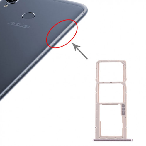 Plateau pour carte SIM + Plateau pour carte SIM + Plateau pour carte Micro SD pour Asus Zenfone Max M2 ZB633KL (Or) SH598J571-05
