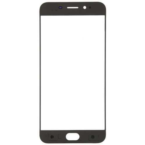 Pour OPPO R9s lentille extérieure en verre de l'écran avant (noir) SH659B1295-05