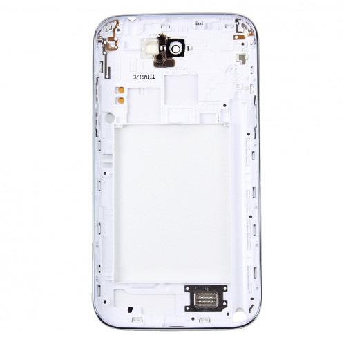 iPartsAcheter pour Samsung Galaxy Note II / N7100 cadre moyen lunette + couvercle arrière de la batterie (blanc) SI62WL1861-06