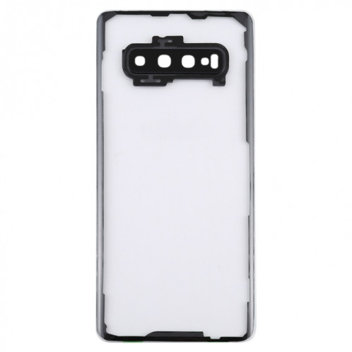 Pour Samsung Galaxy S10 + SM-G9750 G975F Couvercle arrière de batterie transparent avec couvercle d'objectif d'appareil photo (transparent) SH03TL1144-06
