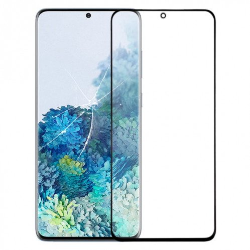 Pour Samsung Galaxy S20+ Lentille en verre extérieure de l'écran avant (noir) SH395B7-06