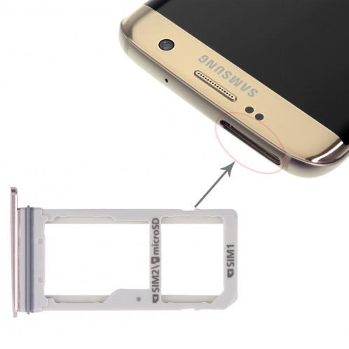 2 Plateau de carte SIM / Micro SD Carte pour Galaxy S7 Edge (Gold) SH450J1670-06