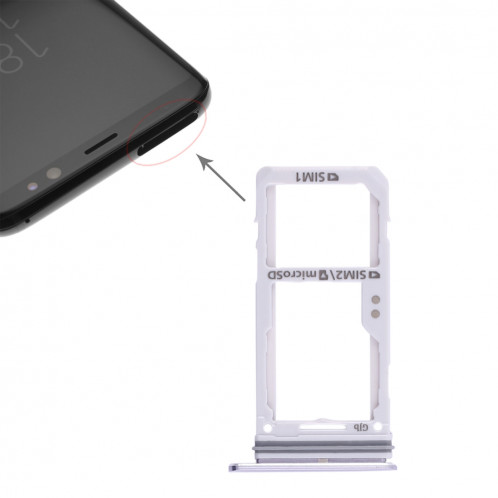 2 Plateau de carte SIM / Micro SD Plateau pour Galaxy S8 / S8 + (Gris) SH451H1538-06