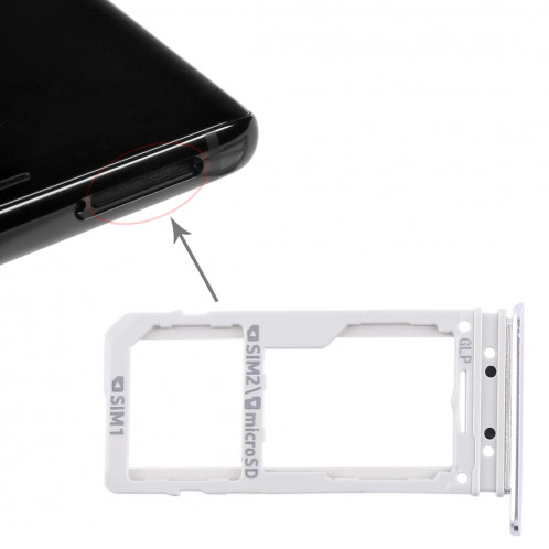 2 Plateau de carte SIM / Micro SD Card pour Galaxy Note 8 (Argent) SH452S514-06