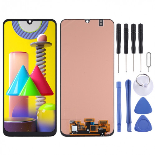 Écran LCD Super AMOLED pour Samsung Galaxy M31 / Galaxy M31 Prime avec assemblage complet du numériseur (noir) SH504B148-06