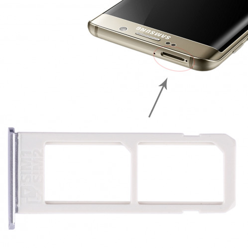 2 Plateau de carte SIM pour Galaxy S6 Edge plus / S6 Edge + (Gris) SH543H1871-06